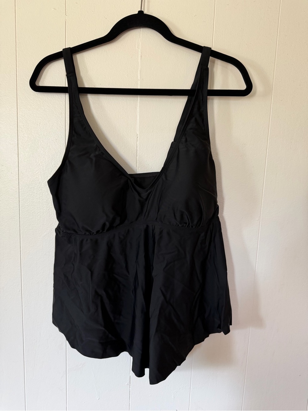 Torrid NWT Black V-Neck Tankini Swim Top Size 0 Large 12